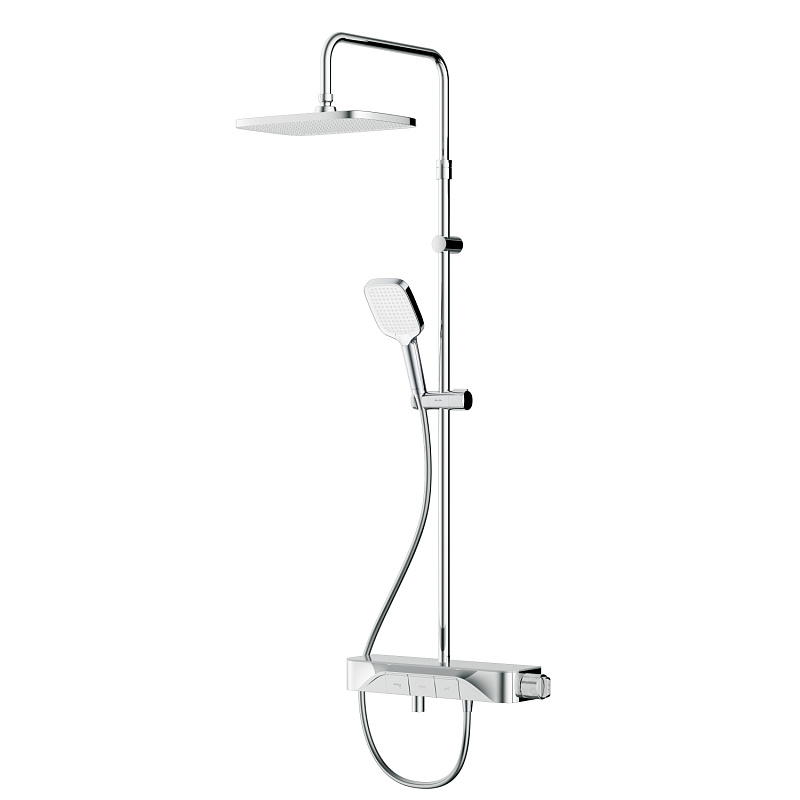 Душевая система AM.PM Func F078F700 стойка с тропическим душем, смесителем, изливом, хром