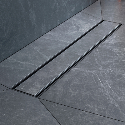 Душевой трап (лоток) 50 AM.PM PrimeFlow W02SC-U11-050-04BM комбинированный затвор с черной матовой решеткой под плитку