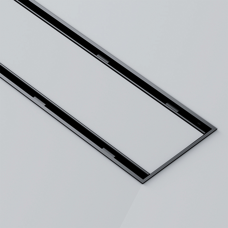 Душевой трап (лоток) 50 AM.PM PrimeFlow W02SC-U11-050-04BM комбинированный затвор с черной матовой решеткой под плитку