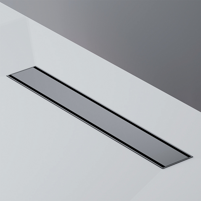 Душевой трап (лоток) 50 AM.PM PrimeFlow W02SC-U11-050-04BM комбинированный затвор с черной матовой решеткой под плитку