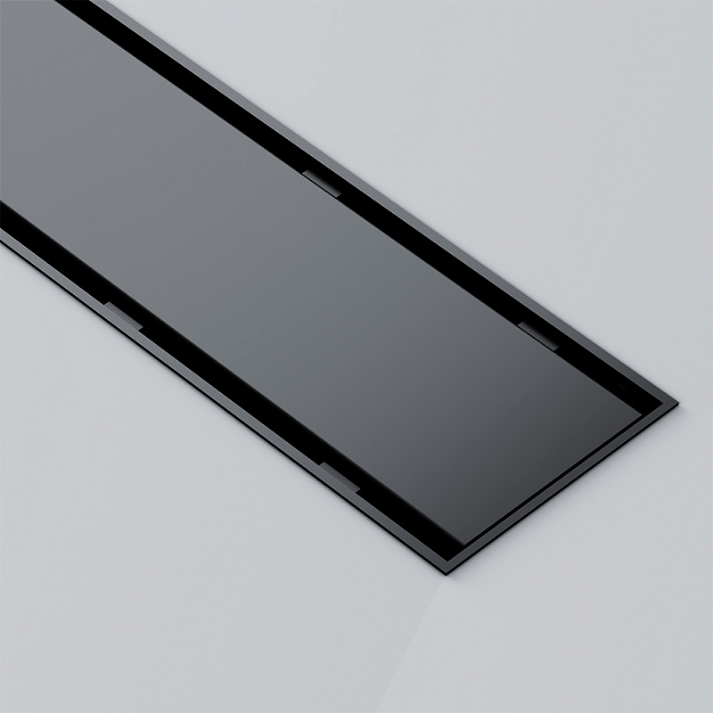 Душевой трап (лоток) 50 AM.PM PrimeFlow W02SC-U11-050-04BM комбинированный затвор с черной матовой решеткой под плитку