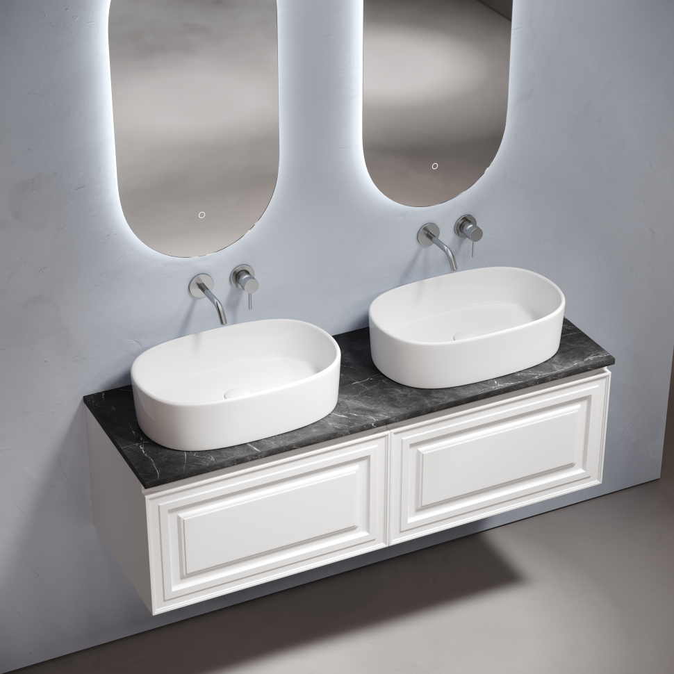 Столешница для ванной комнаты SANCOS из керамогранита SANCOS Black Sky 1600х460 без отверстия под смеситель,TT160A1