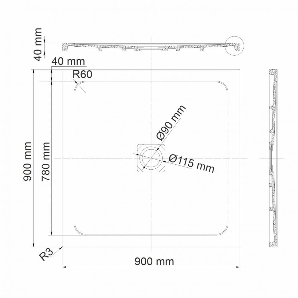 Душевой поддон Wasserkraft Dinkel 58T03