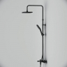 Душевая система AM.PM Func F078F522 стойка с тропическим душем, термостатом, смесителем, изливом, черная