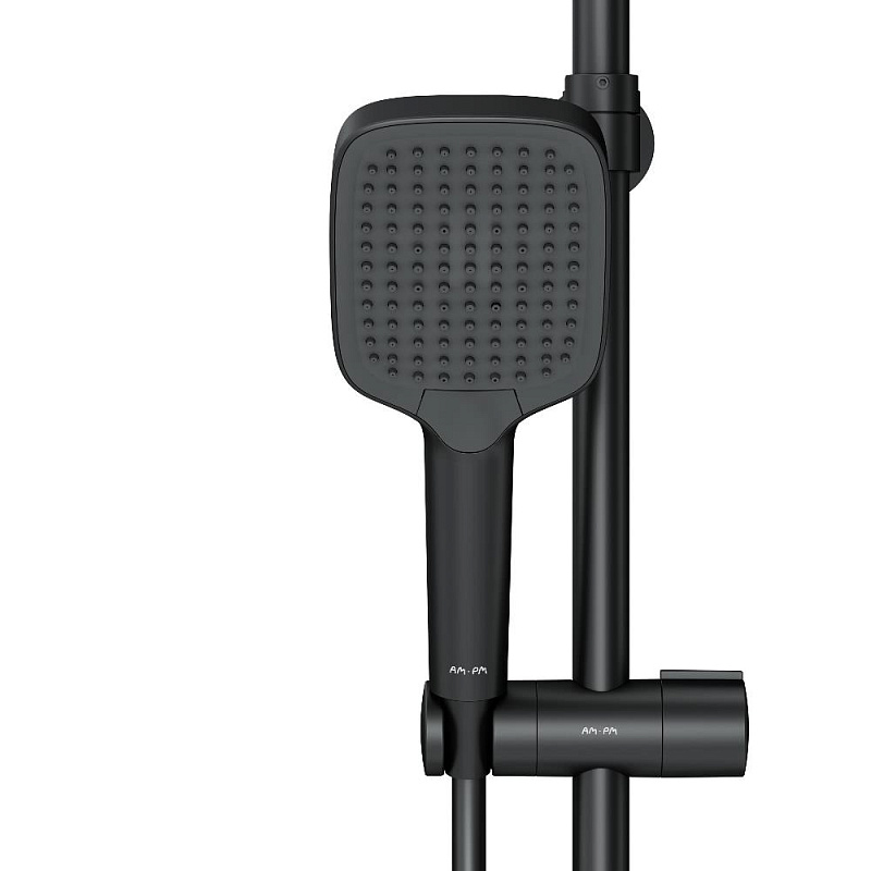 Душевая система AM.PM Func F078F522 стойка с тропическим душем, термостатом, смесителем, изливом, черная