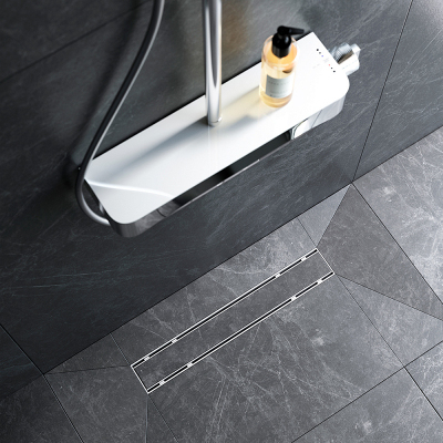 Душевой трап (лоток) 50 AM.PM PrimeFlow W02SC-U11-050-04SB комбинированный затвор со стальной матовой решеткой под плитку