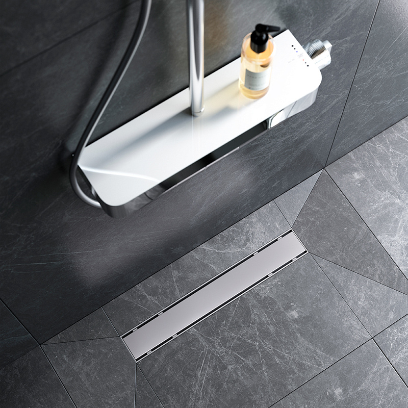 Душевой трап (лоток) 50 AM.PM PrimeFlow W02SC-U11-050-04SB комбинированный затвор со стальной матовой решеткой под плитку