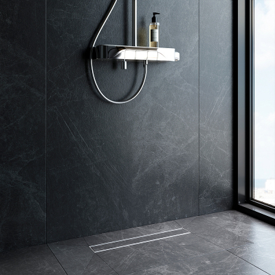 Душевой трап (лоток) 50 AM.PM PrimeFlow W02SC-U11-050-04SB комбинированный затвор со стальной матовой решеткой под плитку