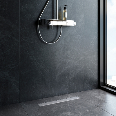 Душевой трап (лоток) 50 AM.PM PrimeFlow W02SC-U11-050-04SB комбинированный затвор со стальной матовой решеткой под плитку