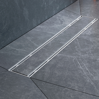 Душевой трап (лоток) 50 AM.PM PrimeFlow W02SC-U11-050-04SB комбинированный затвор со стальной матовой решеткой под плитку