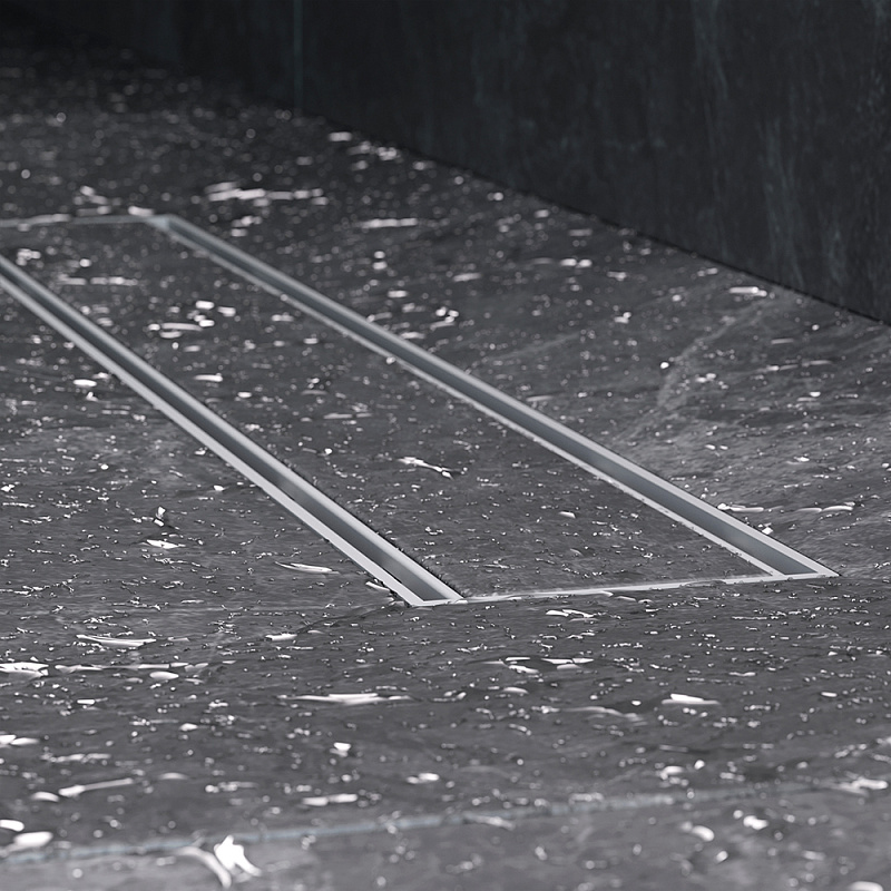 Душевой трап (лоток) 50 AM.PM PrimeFlow W02SC-U11-050-04SB комбинированный затвор со стальной матовой решеткой под плитку