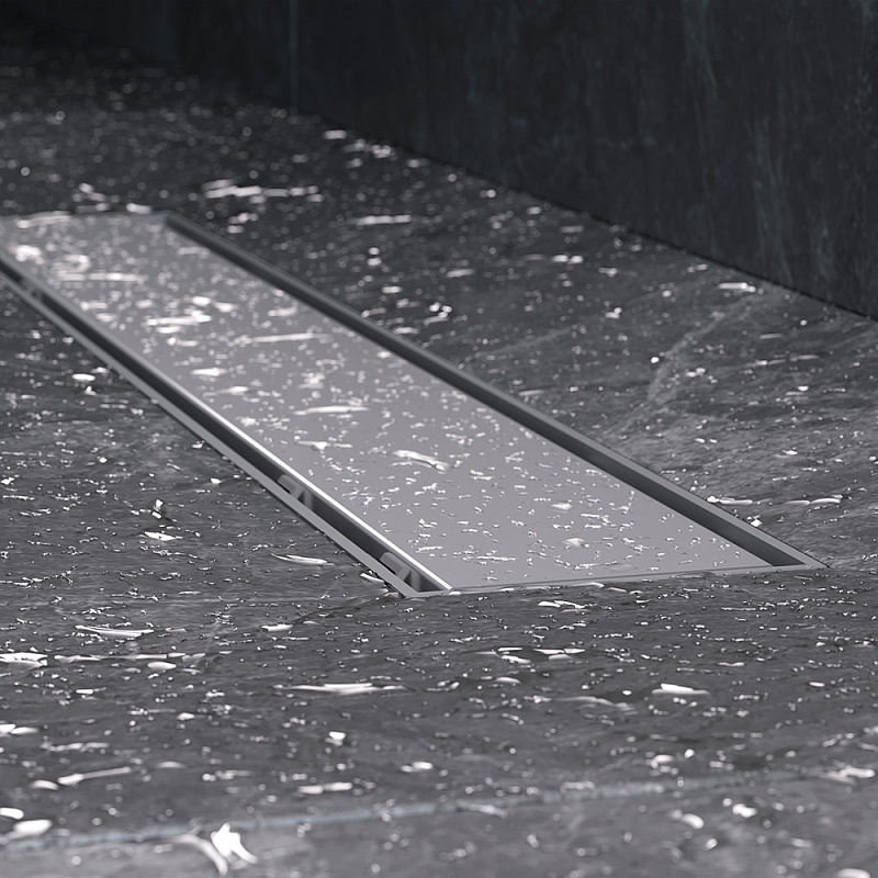 Душевой трап (лоток) 50 AM.PM PrimeFlow W02SC-U11-050-04SB комбинированный затвор со стальной матовой решеткой под плитку