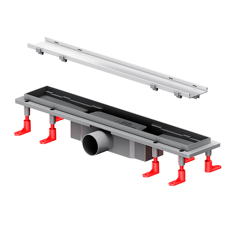 Душевой трап (лоток) 50 AM.PM PrimeFlow W02SC-U11-050-04SB комбинированный затвор со стальной матовой решеткой под плитку
