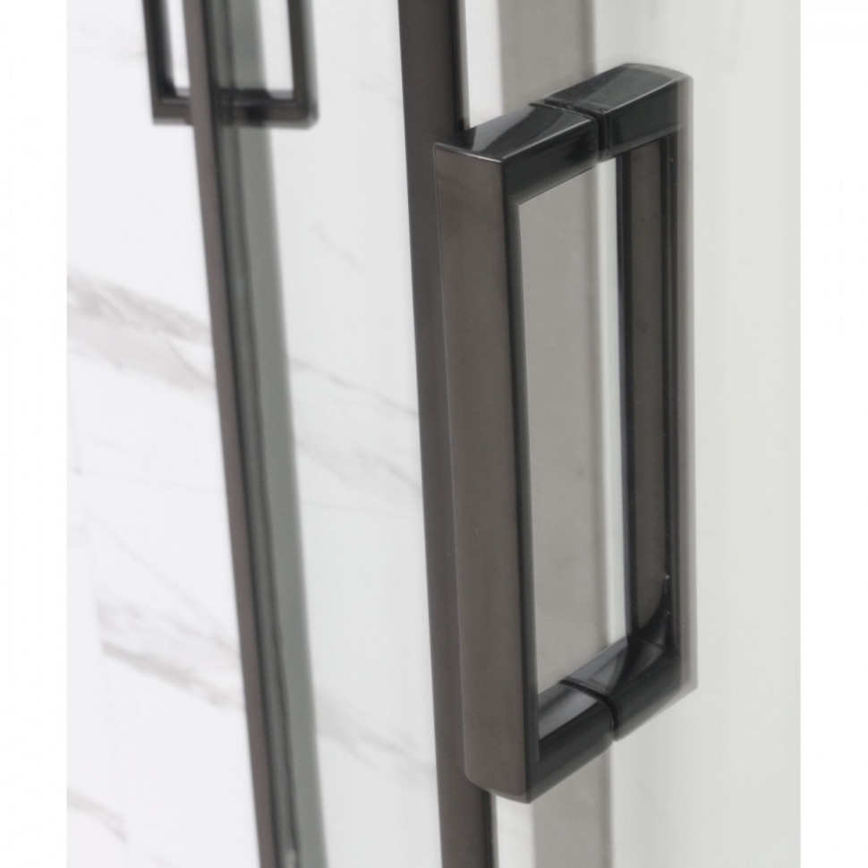 Душевая кабина Frank F412/1 L М Black 120x80 без крыши матовое стекло, 20067