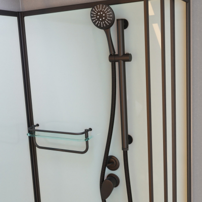 Душевая кабина Frank F420 М Black без крыши матовое стекло 120x120 см, 20049