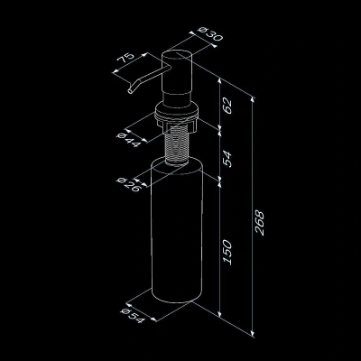 Дозатор для моющего средства AM.PM X-Joy A8437111 встраиваемый, сатин