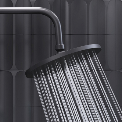 Душевая система Damixa Jupiter 977810300 стойка с тропическим душем, термостатом, смесителем, изливом, черная матовая