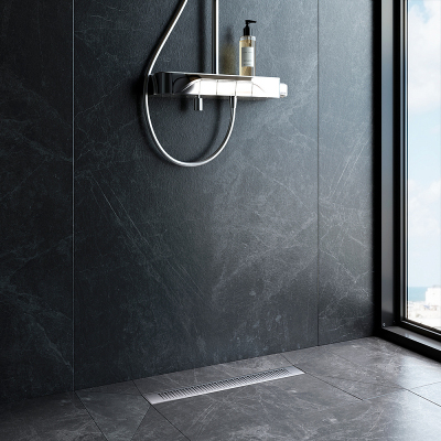 Душевой трап (лоток) 50 AM.PM PrimeFlow W02SC-P11-050-01SB комбинированный затвор со стальной матовой решеткой