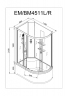 Душевая кабина AvaCan EM4511 N L LED с гидромассажем 110x80 см, EM4511LNLED+GM