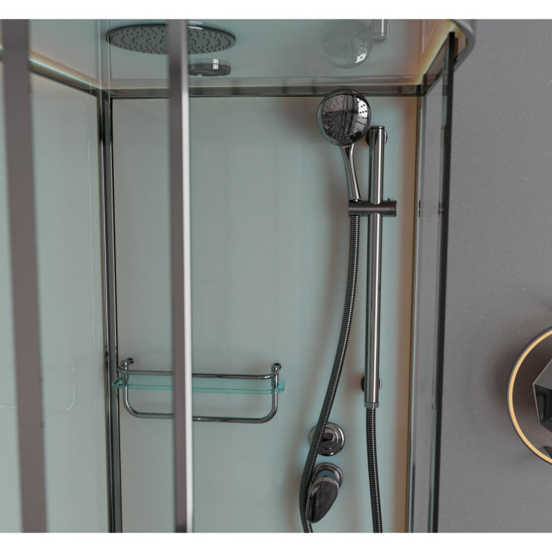 Душевая кабина Frank F411R M Brilliant матовое стекло 110х80 правосторонняя низкий поддон, 177775