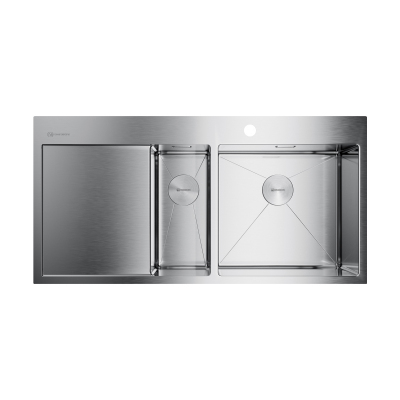 Кухонная мойка Omoikiri Akisame 100-2-R-IN нерж. сталь/нержавеющая сталь, 4973547