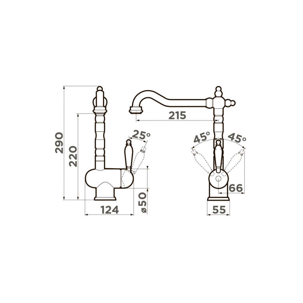Смеситель для кухни Omoikiri Kyoto-G латунь/золото, OKY-G-35