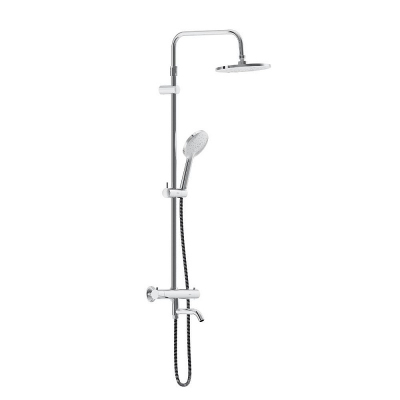 Душевая система Damixa Jupiter 977810000 стойка с тропическим душем, термостатом, смесителем, изливом, хром