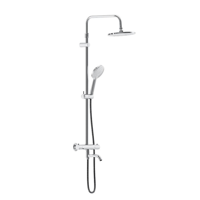 Душевая система Damixa Jupiter 977810000 стойка с тропическим душем, термостатом, смесителем, изливом, хром