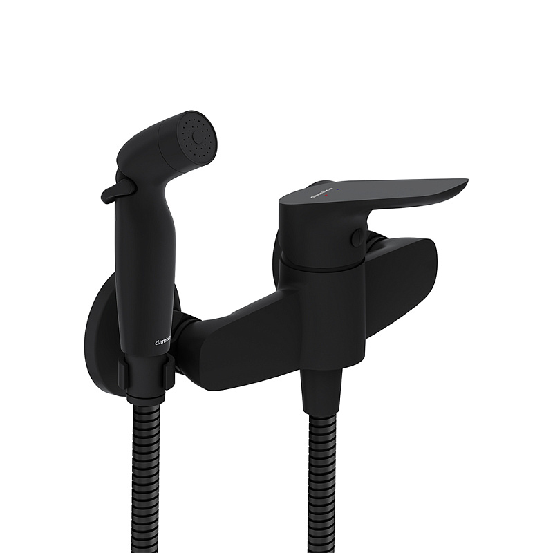 Гигиенический душ со смесителем Damixa Jupiter 778000300 черный встраиваемый, шланг 1500, держатель