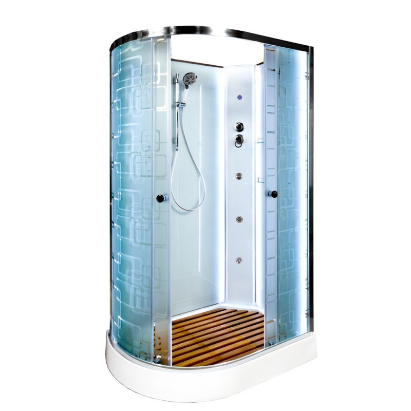 Душевая кабина DTO ЕМ 1512R N LED с гидромассажем (120x80)