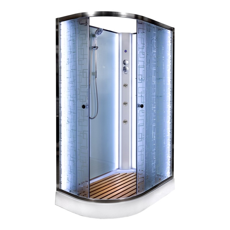 Душевая кабина DTO ЕМ 1512R N LED с гидромассажем (120x80)