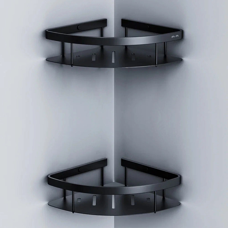 Полка в ванную угловая AM.PM Sense L A7454222 двухъярусная черная