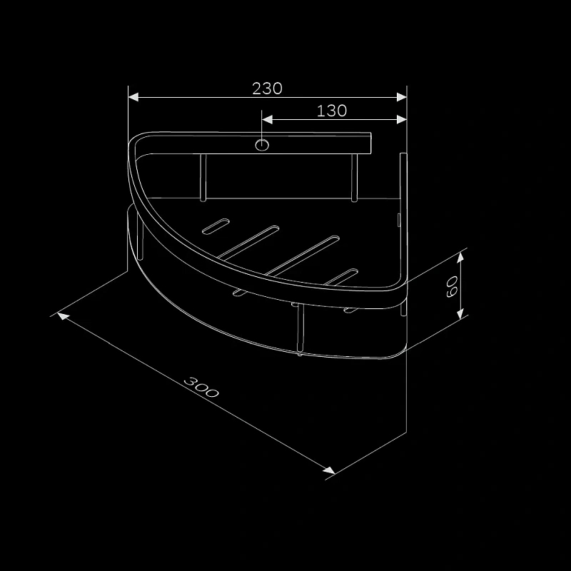 Полка в ванную угловая AM.PM Sense L A7454222 двухъярусная черная