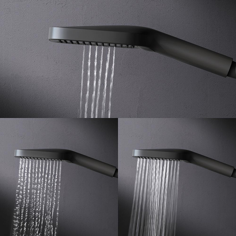 Душевая система AM.PM Func F078F322 стойка с тропическим душем, термостатом, смесителем, изливом, черная