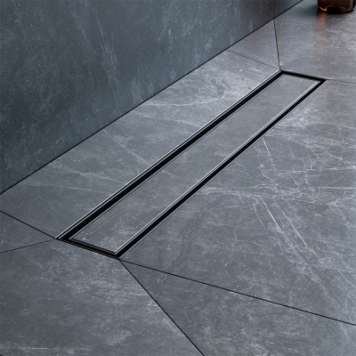 Душевой трап (лоток) 50 AM.PM MasterFlow W01SC-U11-050-04BM комбинированный затвор с черной матовой решеткой под плитку