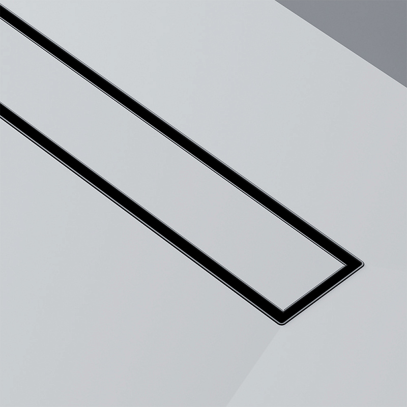 Душевой трап (лоток) 50 AM.PM MasterFlow W01SC-U11-050-04BM комбинированный затвор с черной матовой решеткой под плитку