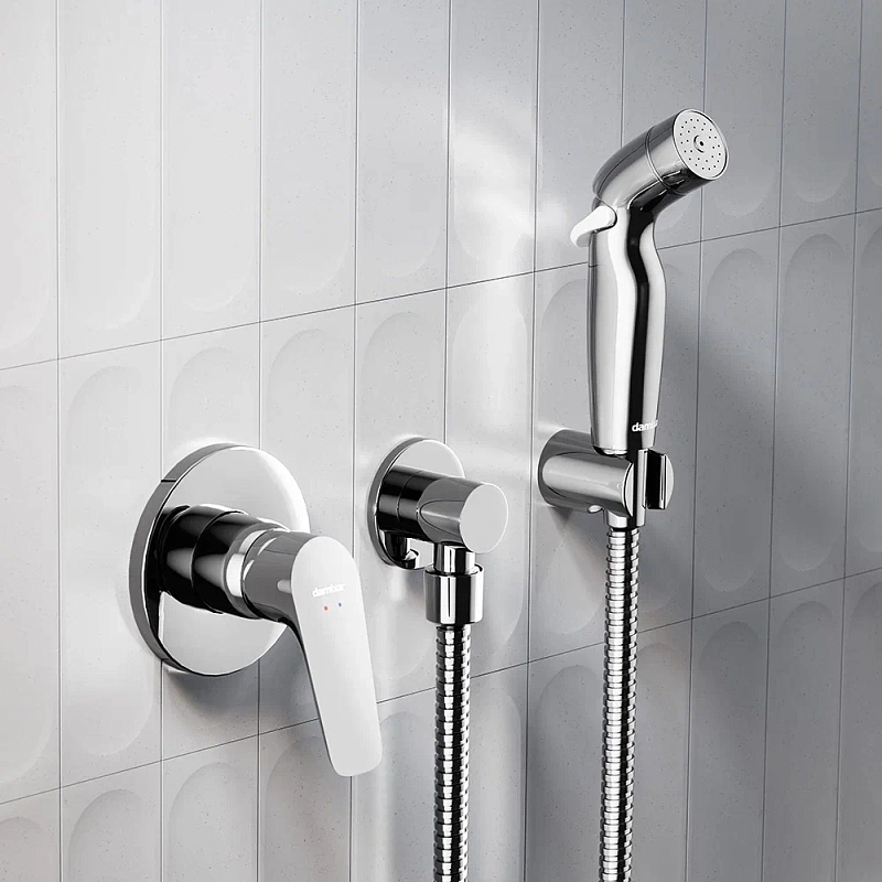 Гигиенический душ со смесителем Damixa Jupiter 777510001 хром встраиваемый, шланг 1200, держатель