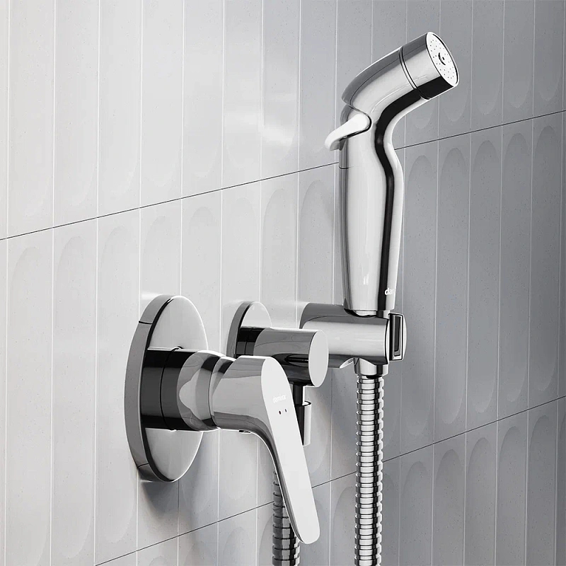 Гигиенический душ со смесителем Damixa Jupiter 777510001 хром встраиваемый, шланг 1200, держатель