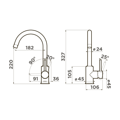 Смеситель для кухни Omoikiri Shinagawa-BL латунь/черный, 4994252