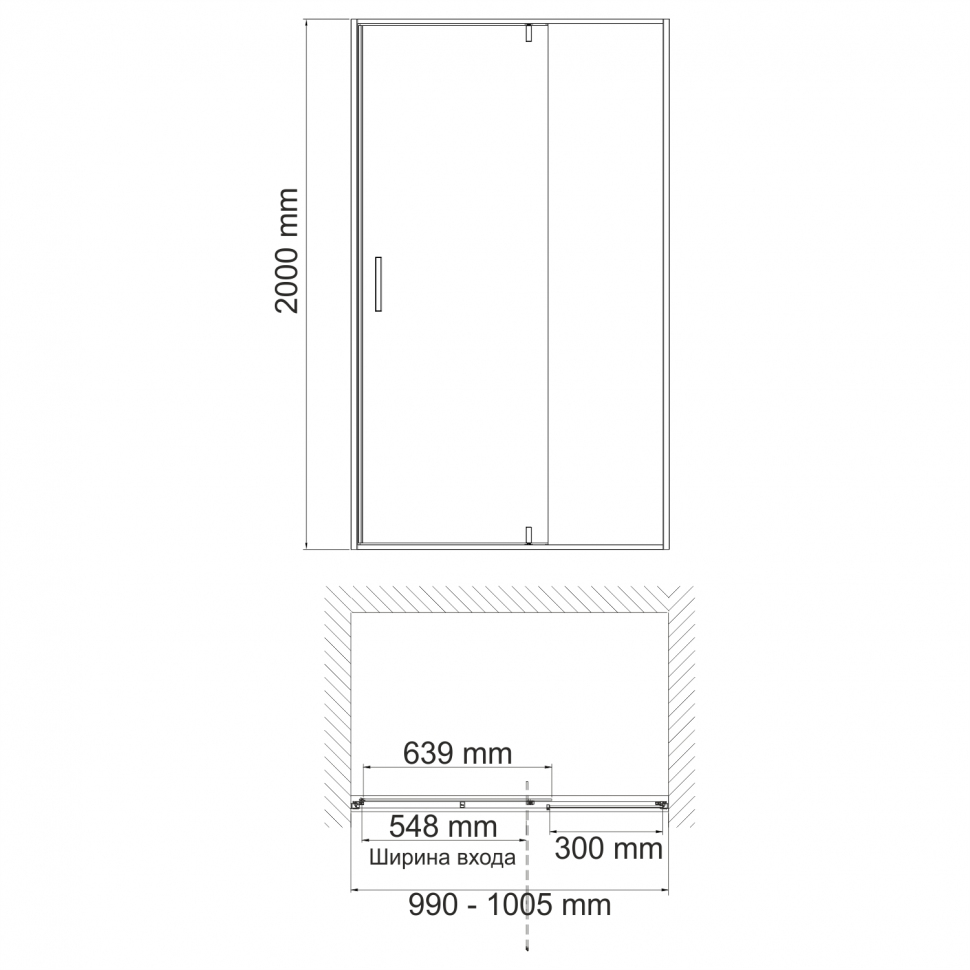 Душевая дверь Wasserkraft Elbe 74P12
