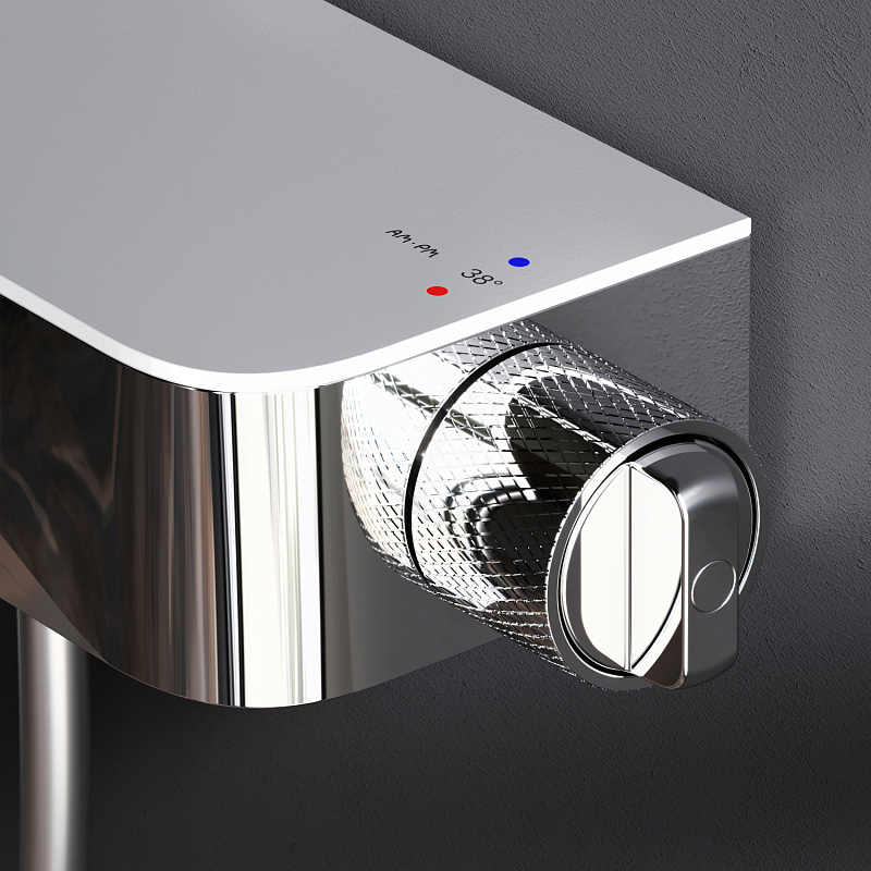 Душевая система AM.PM Func F078F300 стойка с тропическим душем, термостатом, смесителем, изливом, хром