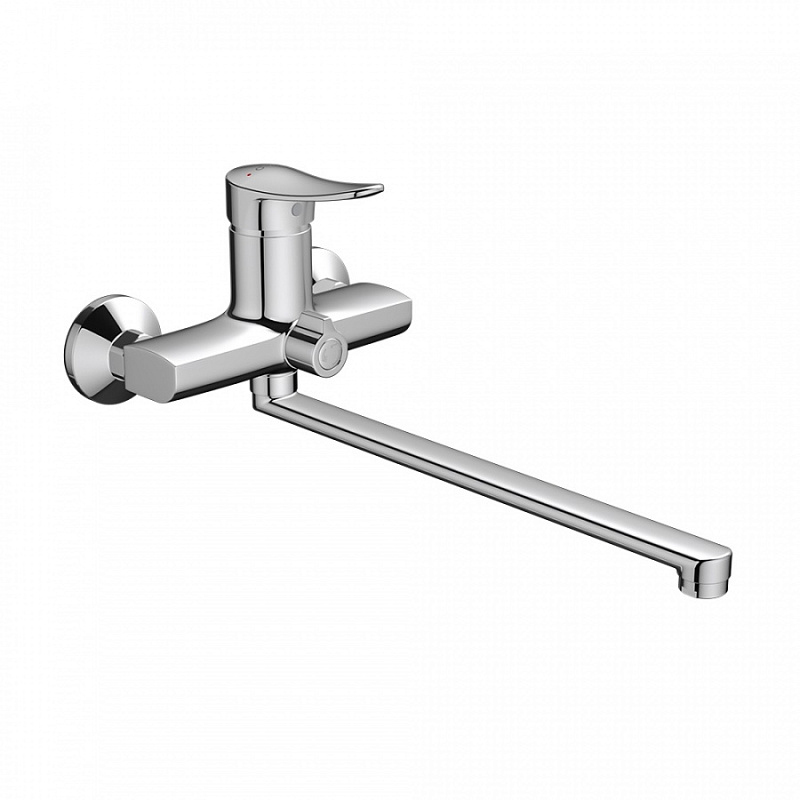 Смеситель для ванны и душа Dorff Ultra D5095000 длинный излив, душевая лейка, душевой шланг 1500, хром