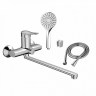 Смеситель для ванны и душа Dorff Ultra D5095000 длинный излив, душевая лейка, душевой шланг 1500, хром