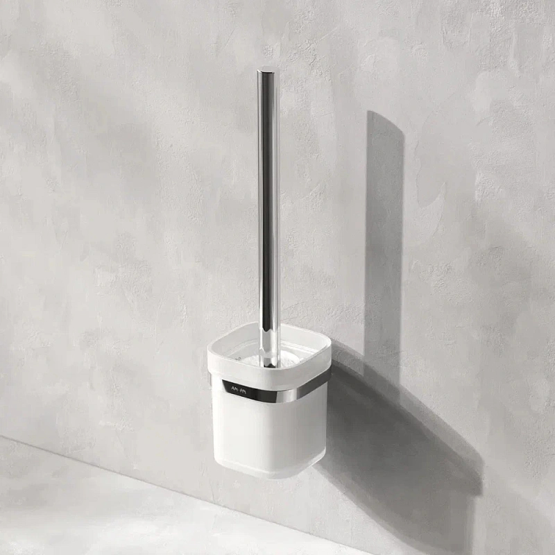 Ершик для унитаза AM.PM Func A8F33300 со стеклянной настенной подставкой, хром