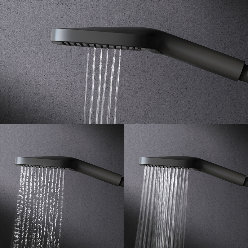 Душевая система AM.PM Func F078F222 стойка с тропическим душем, термостатом, смесителем, черная