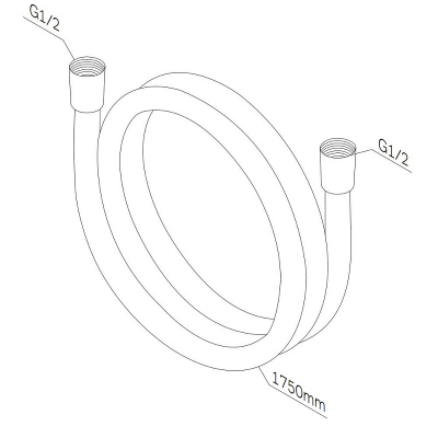 Шланг для душа 1750 AM.PM F0417B22 монолитный, черный