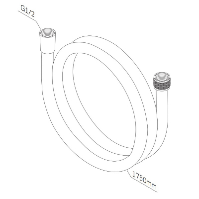 Шланг для душа 1750 AM.PM F0417B00 монолитный, хром