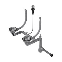 Арматура с клапаном-автоматом для двухчашевых моек с круглыми переливами Omoikiri WK-2-R-A-IN, 4956506