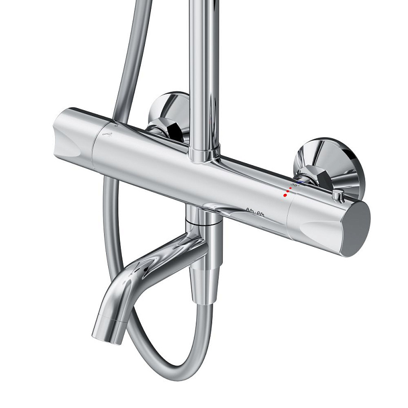 Душевая система AM.PM Crave F079C500 стойка с тропическим душем, термостатом, смесителем, изливом, хром