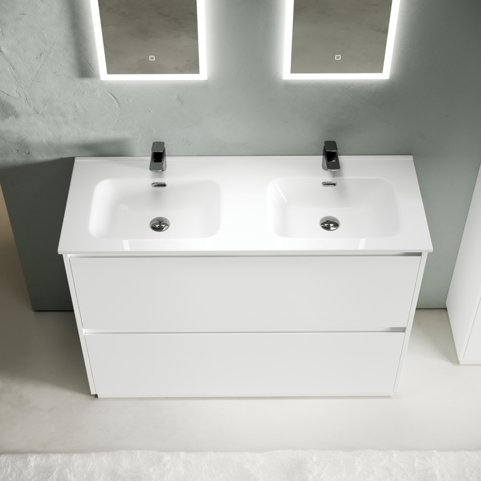 Тумба напольная под раковину SANCOS Libra Floor, белый глянец 1190х450х840 мм, LB120F-2W